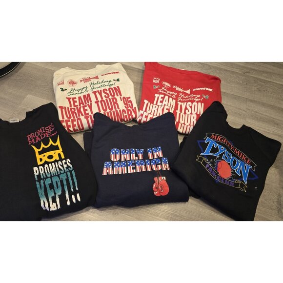 Lot 5 MIKE TYSON DON KING Boxing Sweatshirts Deadstock HOODIE Retro 90s Vintage - Picture 2 of 13